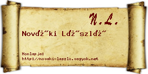 Nováki László névjegykártya
