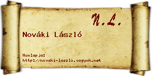 Nováki László névjegykártya